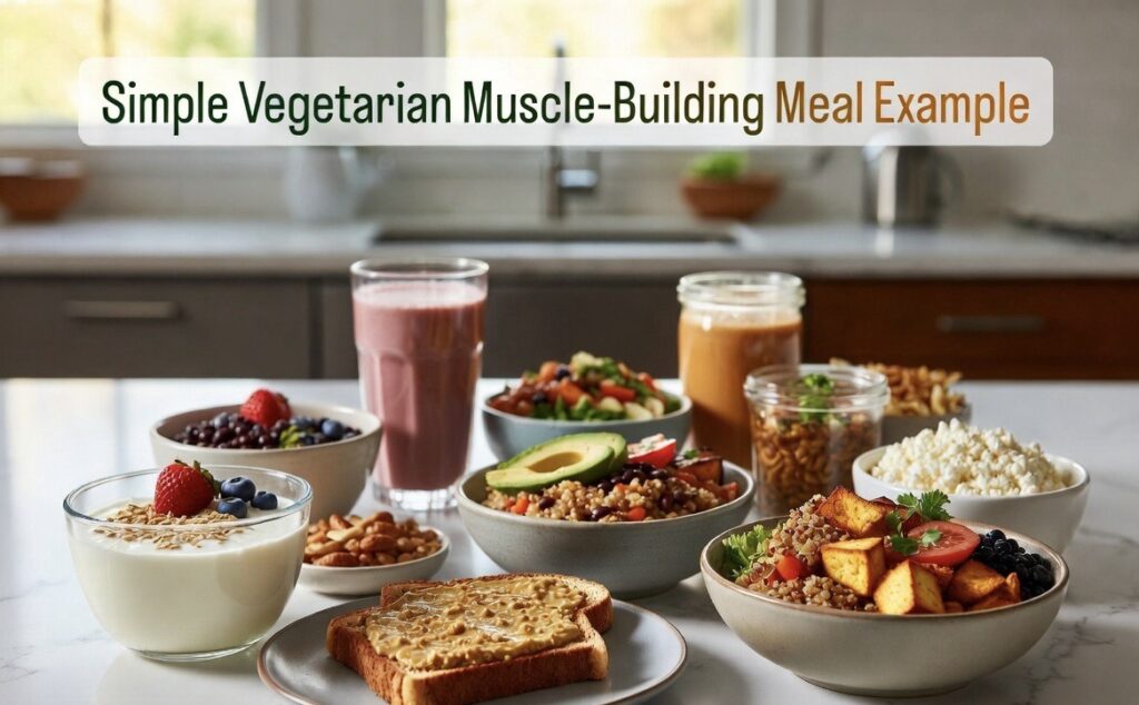 Simple Vegetarian Muscle-Building Meal Example
