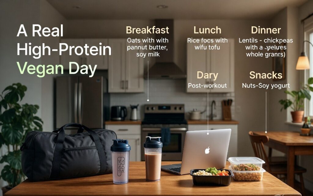 What a Practical High-Protein Vegan Day Looks Like