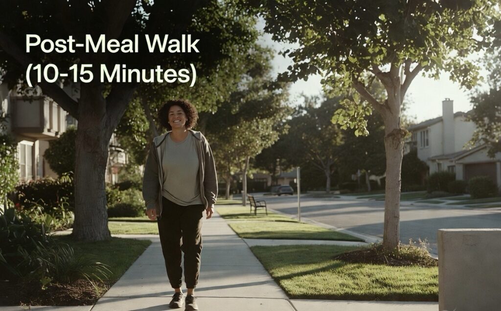 post meal walk for better digestion and metabolism activation daily routine outdoor walking scene