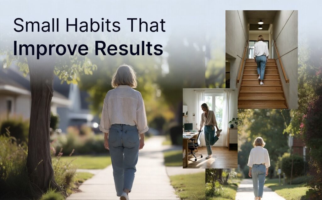 small walking habits for better metabolism activation daily lifestyle routine outdoor and indoor movement