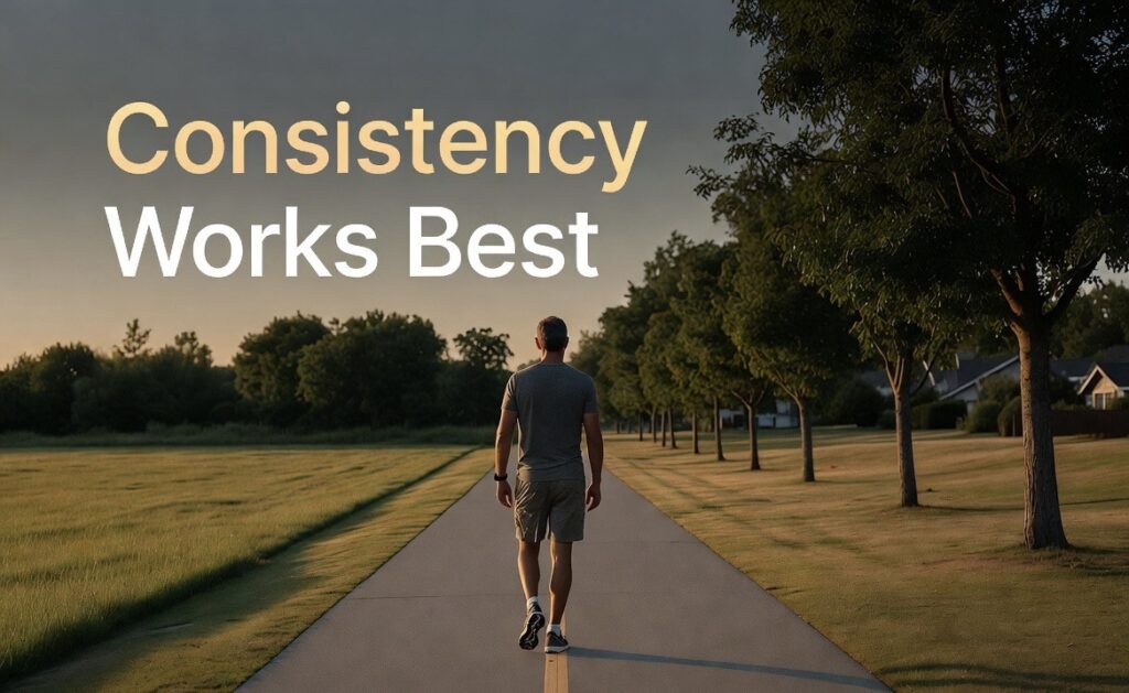 Consistent brisk walking on long path