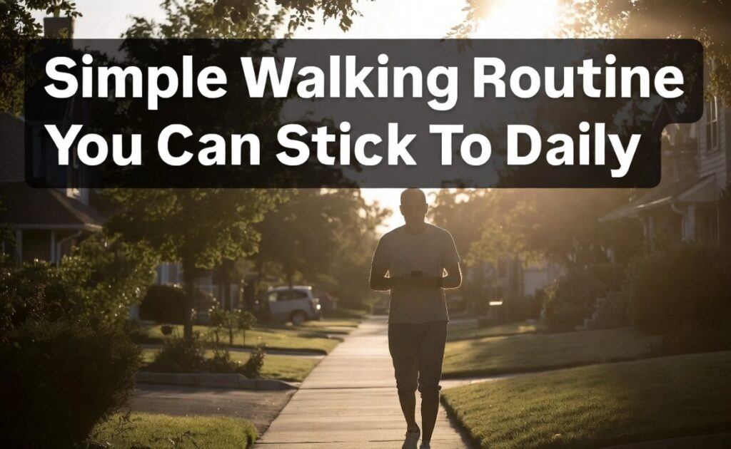 Simple daily walking routine in suburban park for consistent fat burning fitness