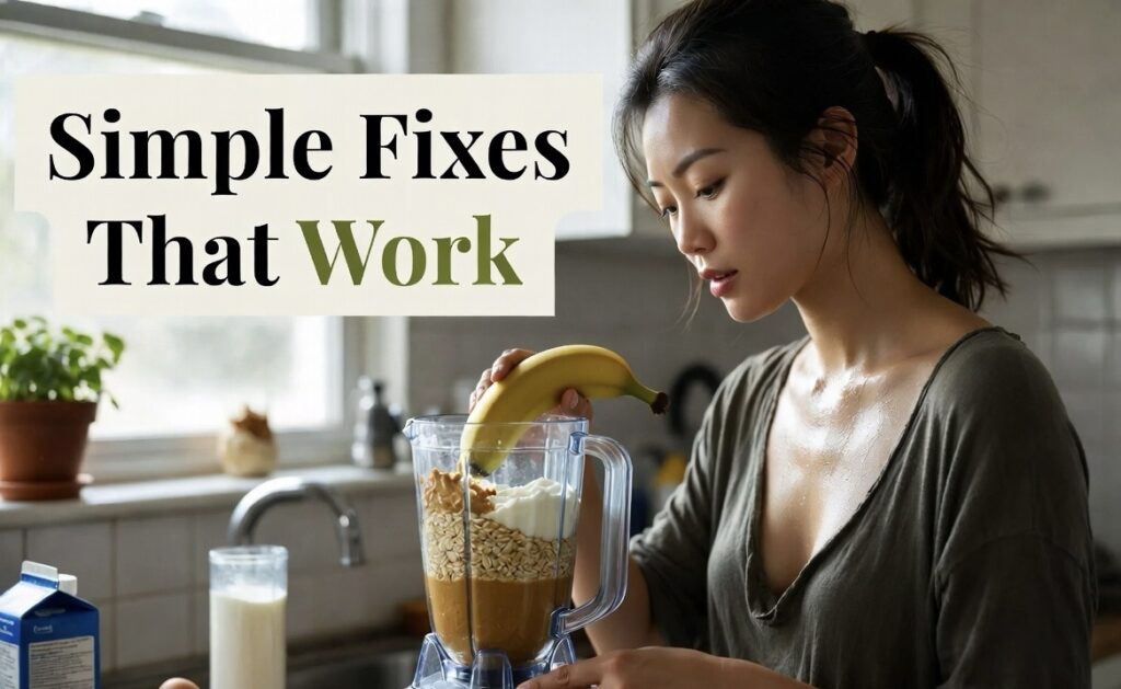 Slim person preparing healthy calorie-rich foods for weight gain