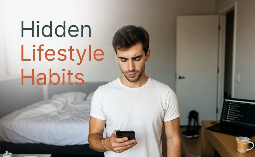 Slim person with poor sleep and daily habits affecting healthy weight gain