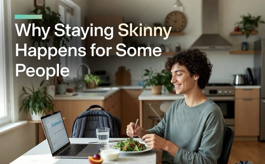 Naturally skinny person with healthy diet setup
