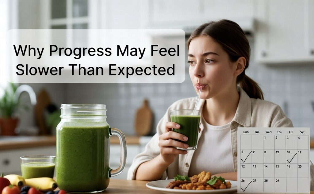 Slow weight gain smoothie progress realistic concept