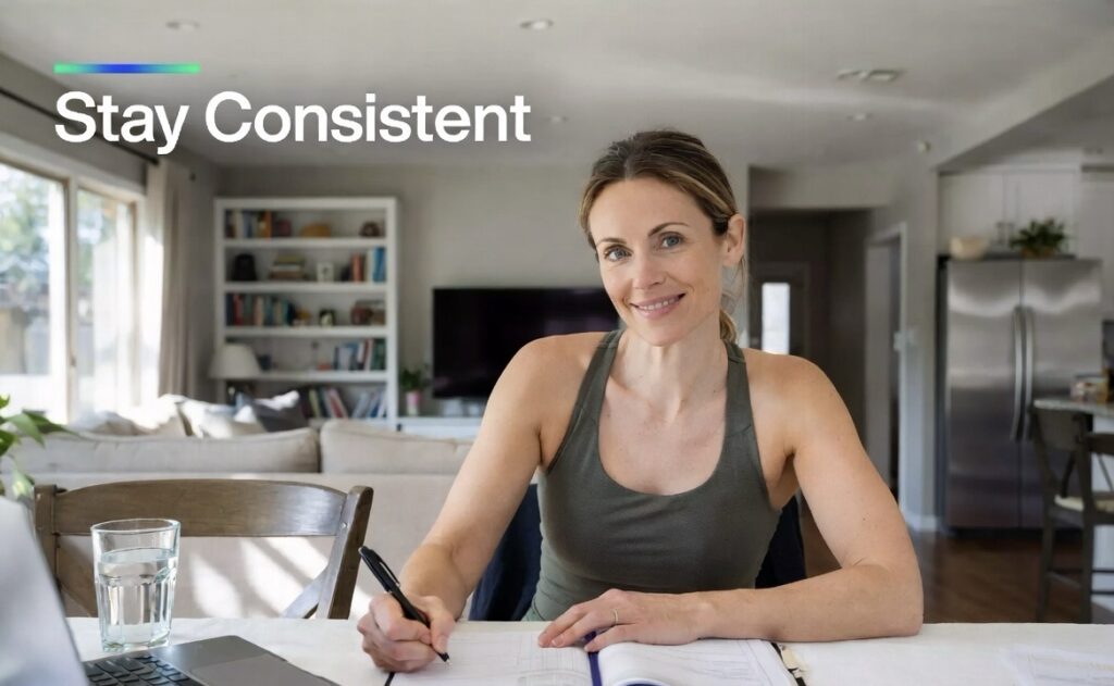 Busy mom building fitness through consistency