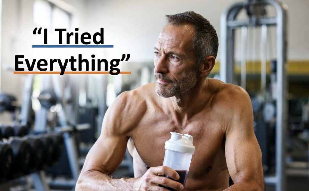 Man frustrated with slow muscle growth results after 40 years old