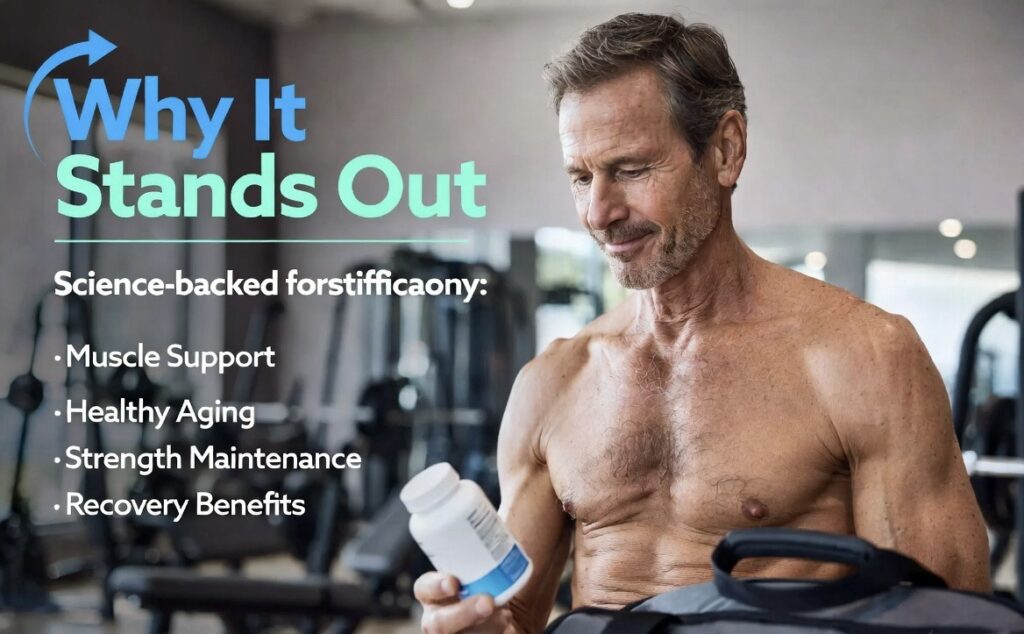 Man exploring muscle support supplement ingredients benefits