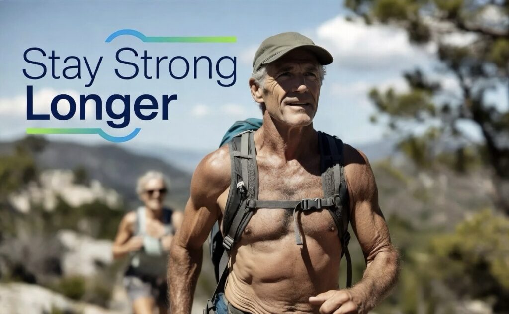 Active man enjoying strength and energy after 40