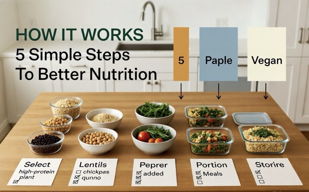 Simple high protein vegan meal planning process