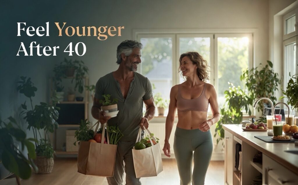 Healthy couple feeling younger naturally after age 40