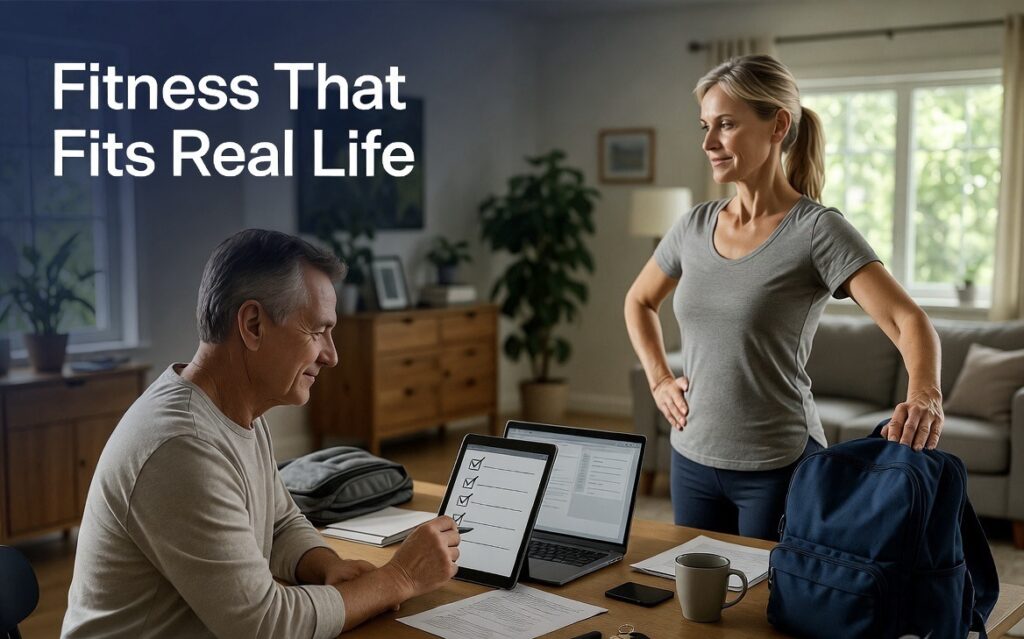 Simple fitness routine for busy adults over 40